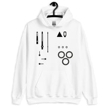 Load image into Gallery viewer, Parts of the machine (Daytona) Unisex Hoodie Blanc